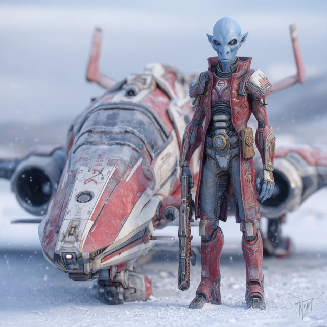 Shas''o Kelnar Starblade T''au Commander in Kryvash SciFi