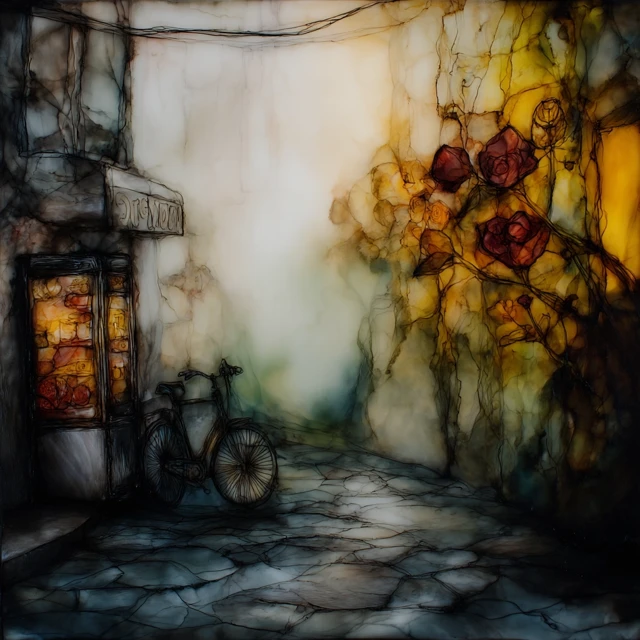 Magic Realism Alley: Roses, Bicycle, and Mystery