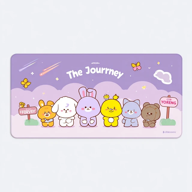 BT21 Desk Mat The Journey Cute Cartoony Design