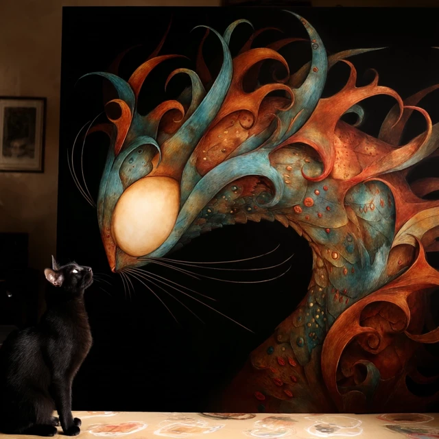 Alien Cat Xenobiological Art