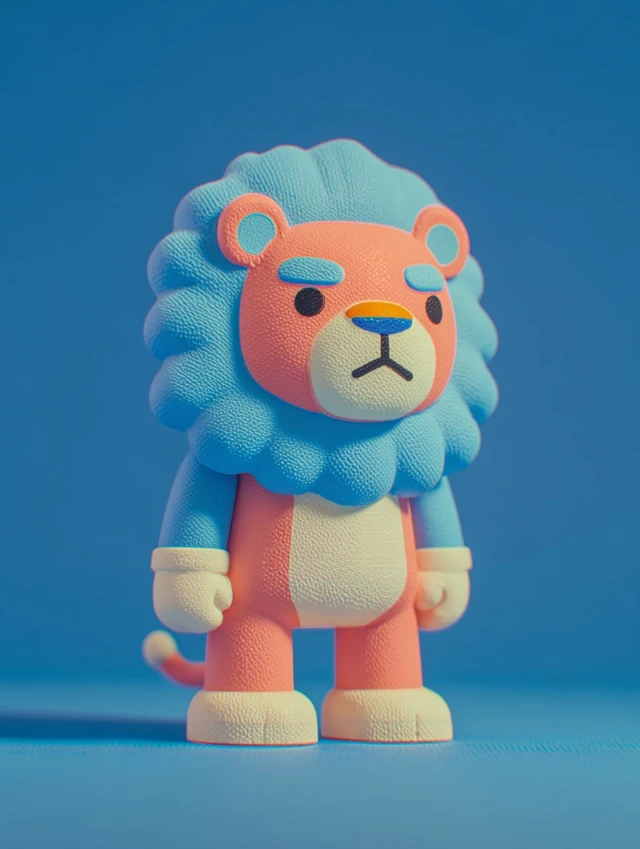 Stylized Lion Vinyl Toy Collectible Figure