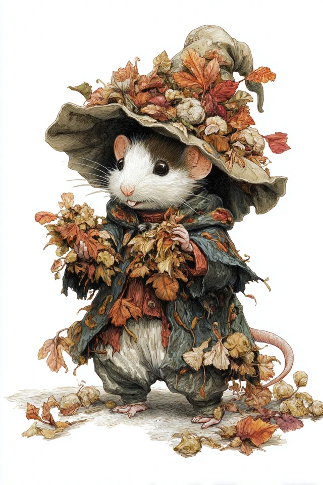 Autumn Witch Mouse Fantasy Art by Mike Ploog