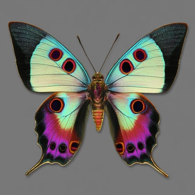 Symmetrical Butterfly Specimen Photography