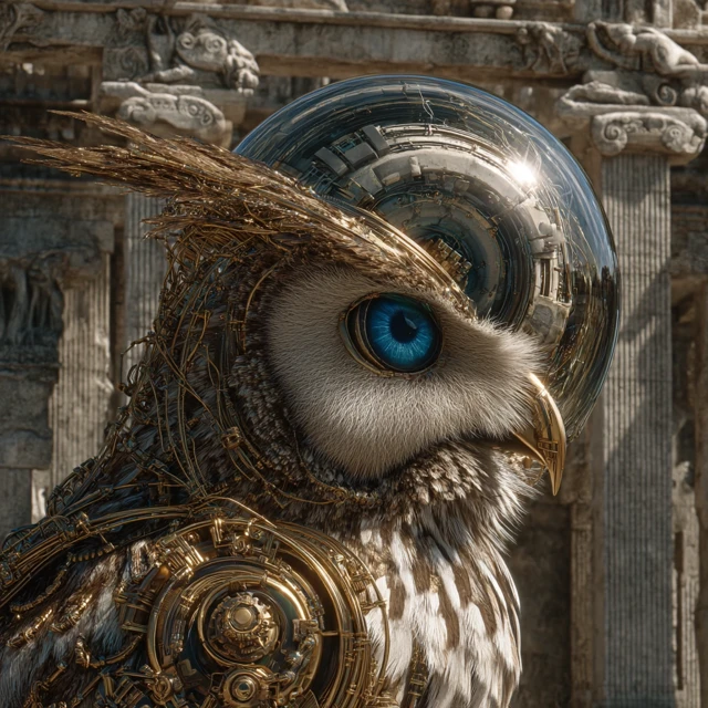 Cybernetic Owl with Glass Eye Epic Movie Still