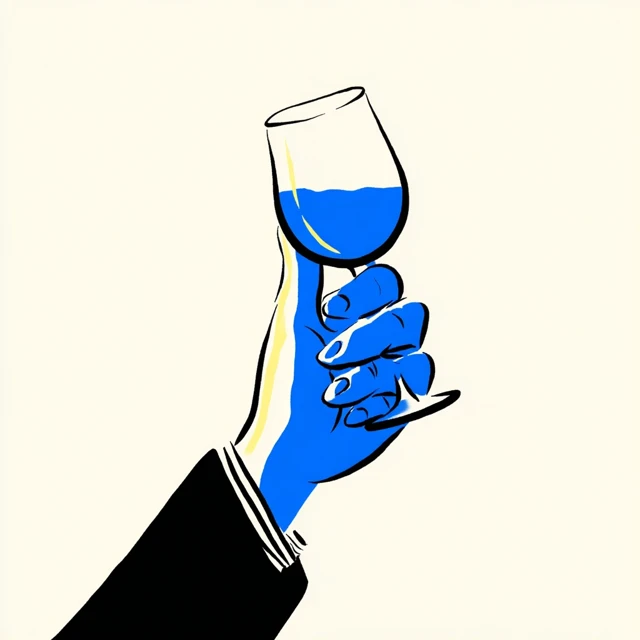 Minimalist Logo Hand Holding Wine Glass