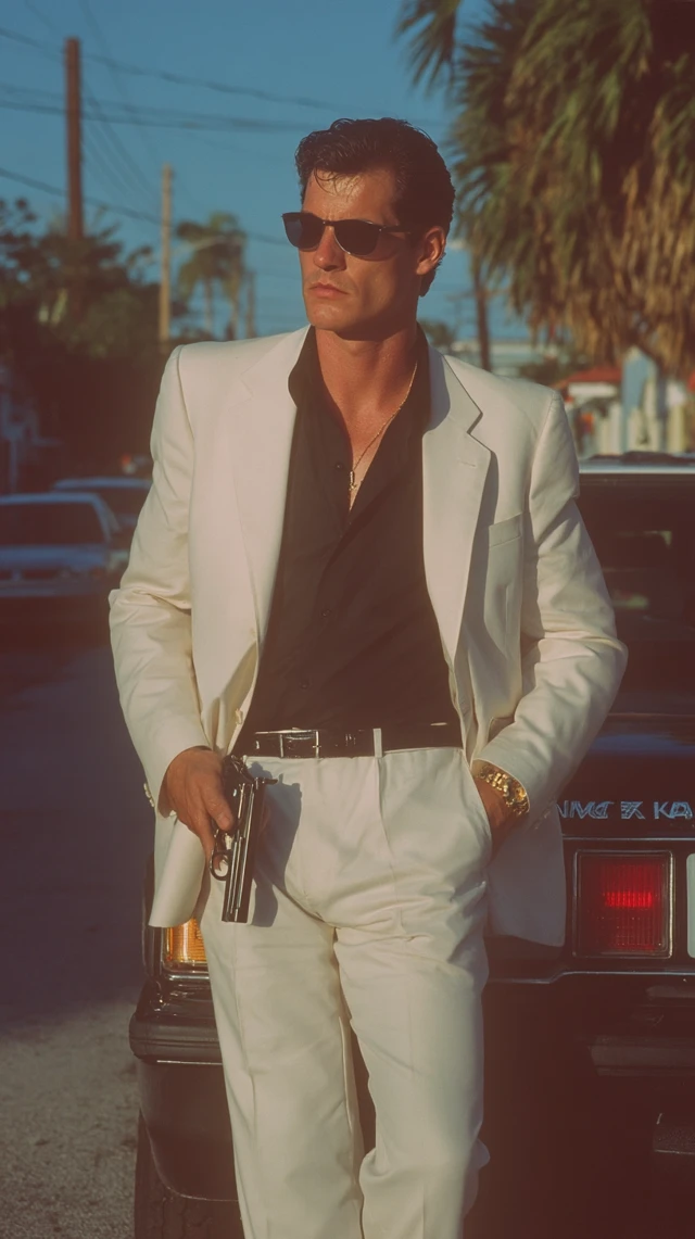 Miami Cop 80s Retro White Suit