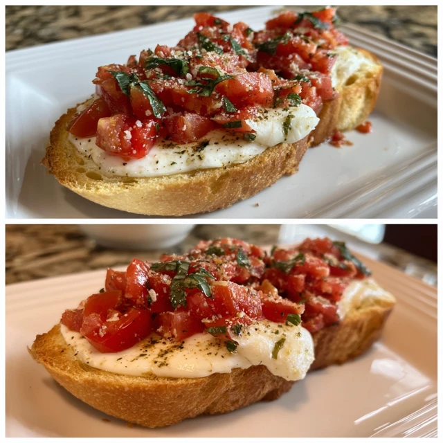 Easy Bruschetta with Mozzarella iPhone Photo