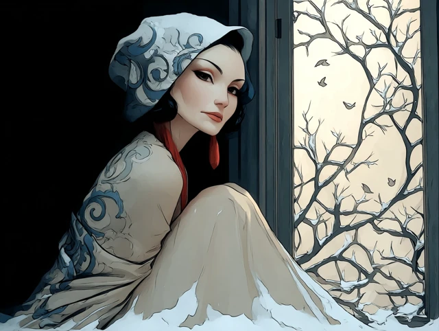 Midwinter Snow Weaver Portrait Illustration