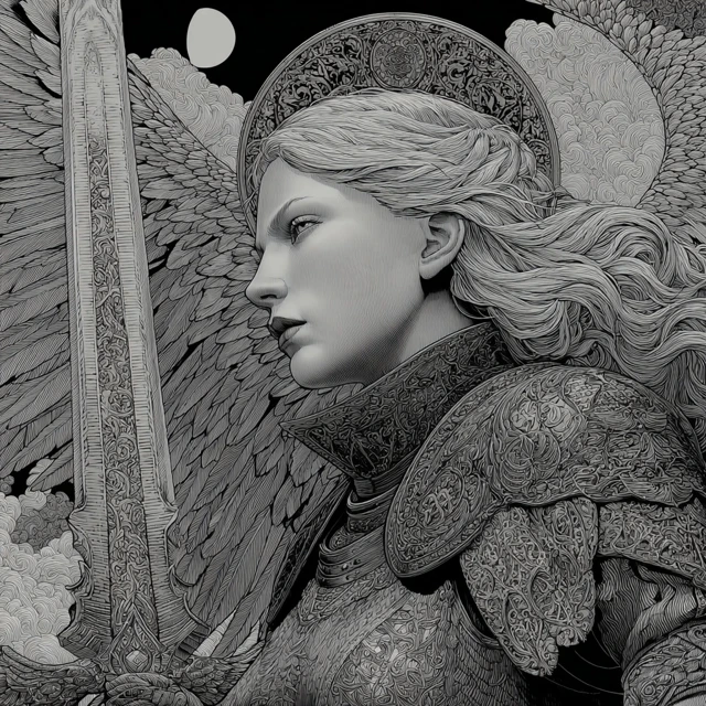 Angel Warrior Illustration in Gustave Dore Style