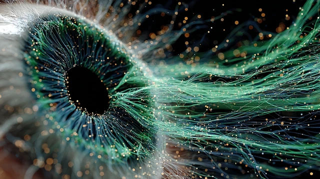 Eye of Perception: Data Stream Illustration