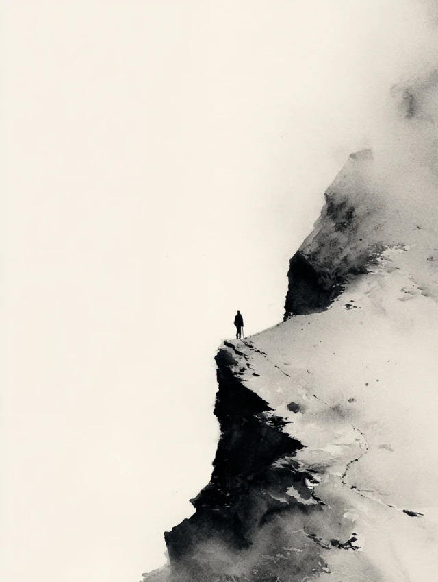 Mountain Journey Ink Wash Painting