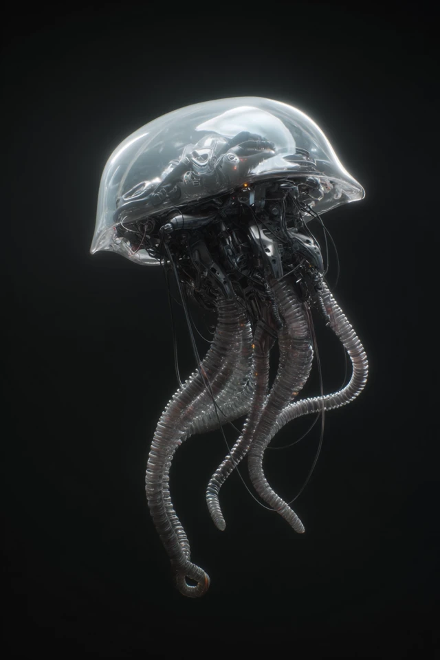 Futuristic Robotic Jellyfish Render