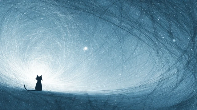 Schrodingers Cat Cosmic Blue String Theory