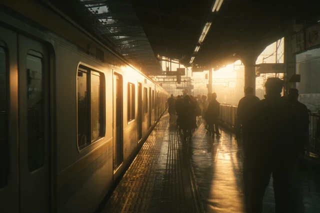 Tokyo Train Station at Dawn Cinematic Street Photography