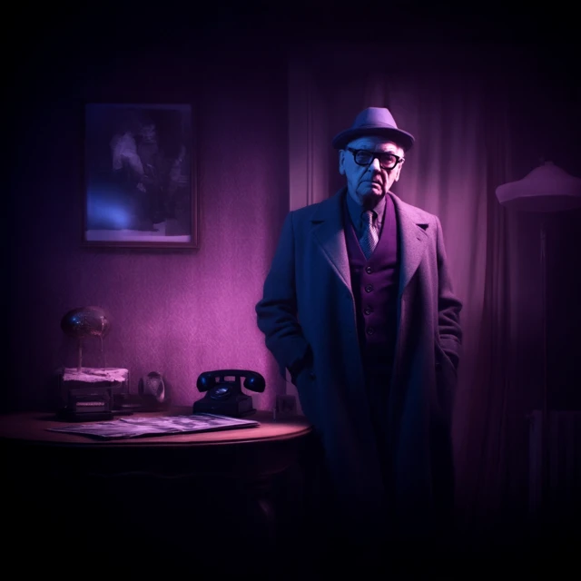 Senior Man Portrait in Dim Room