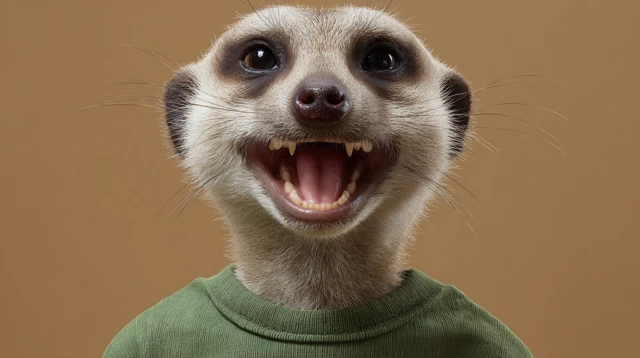 Laughing Meerkat Anthropomorphic Photo