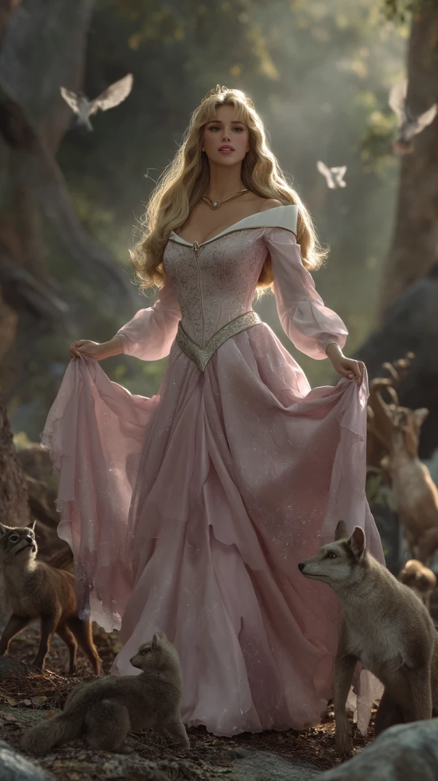 Aurora in Forest: Disney Princess in Pastel Dream