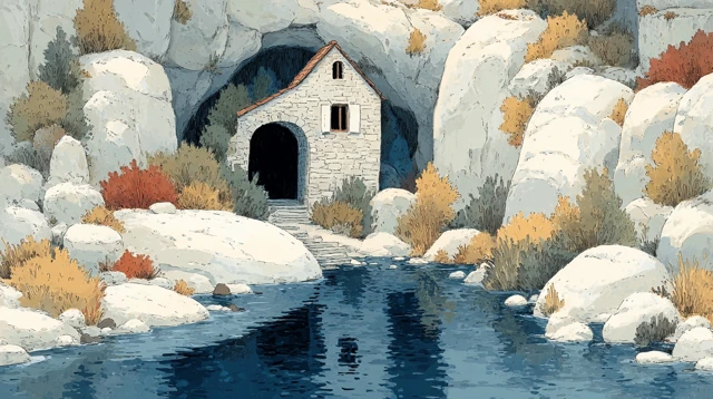 Cave House Illustration Art