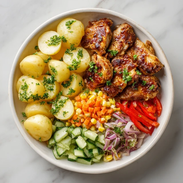 Healthy Plate Chicken Potatoes and Vegetables