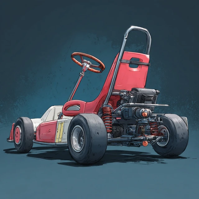 Go Kart Cartoon Illustration