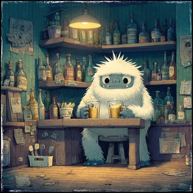 Yeti Monster Drinks at Bar