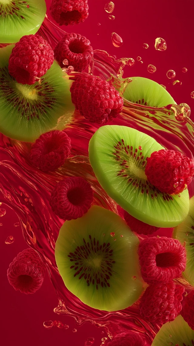 Kiwi and Raspberry Tornado: A Burst of Flavor