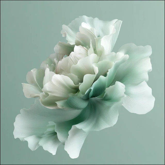Hunter Green Flower Close Up Art