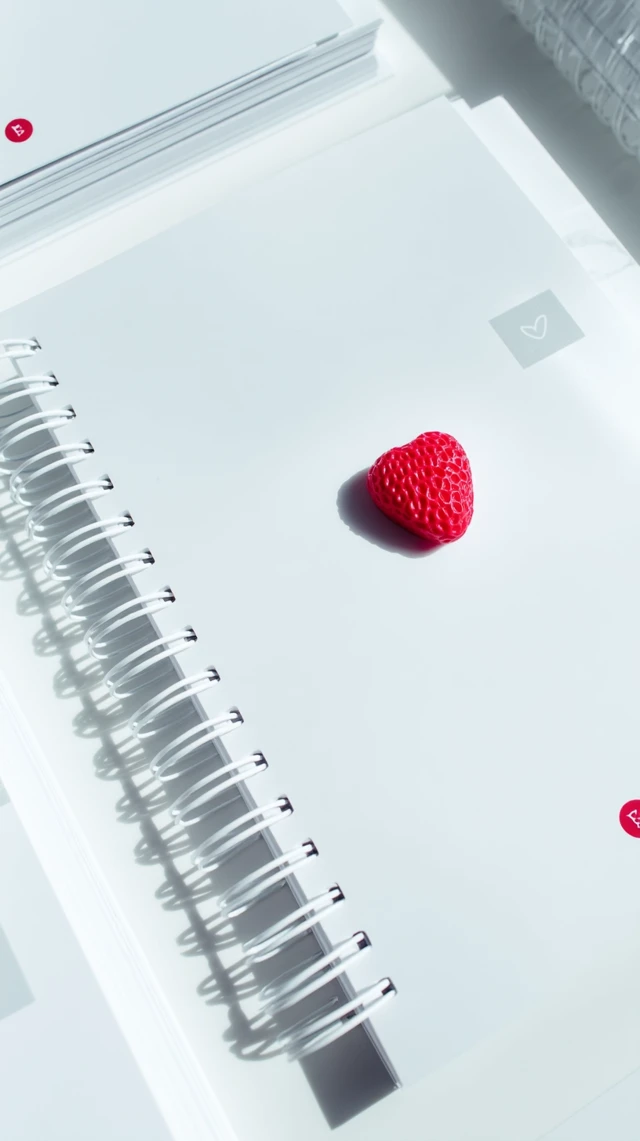 Notebook with Strawberry Sticker