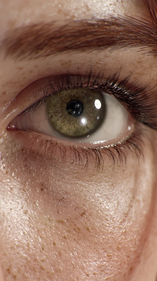 Hyperrealistic Eye Close Up Detail Intense Gaze