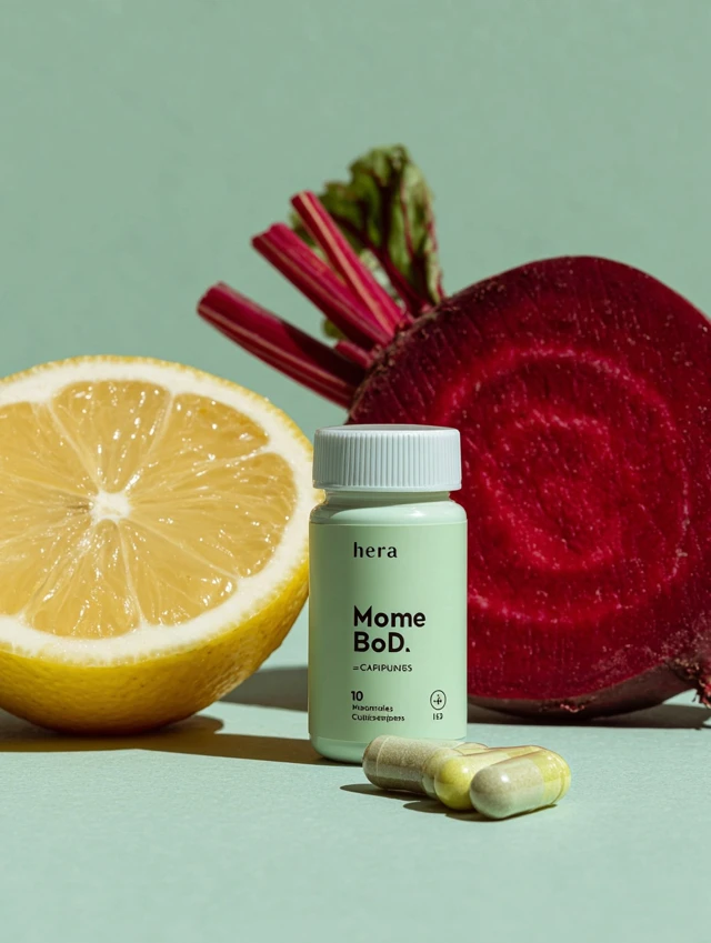 Lemon Beet Capsule Product Photography