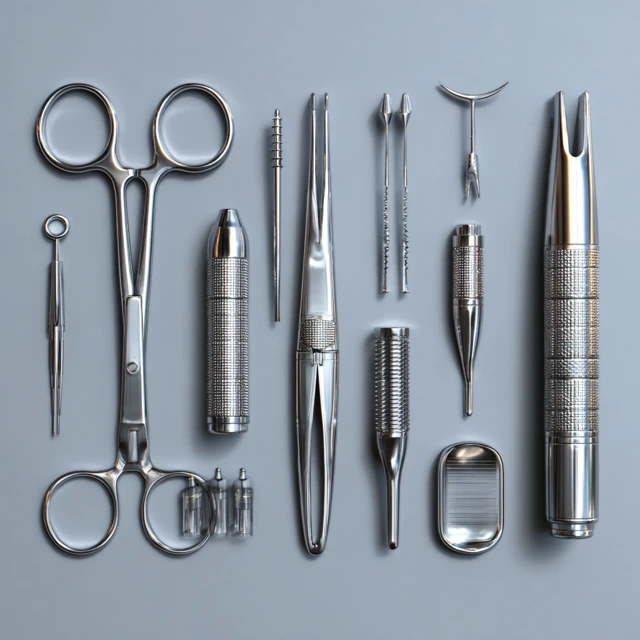 Surgical Instruments Set Realistic High Quality Image