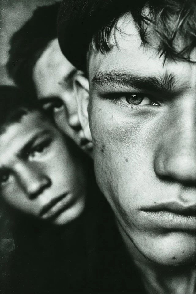 Astrakhan Slums Homeless Boys Vintage Photo