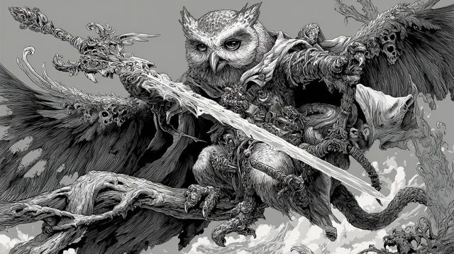 Owl Octopus Sloth Fantasy Battle Art