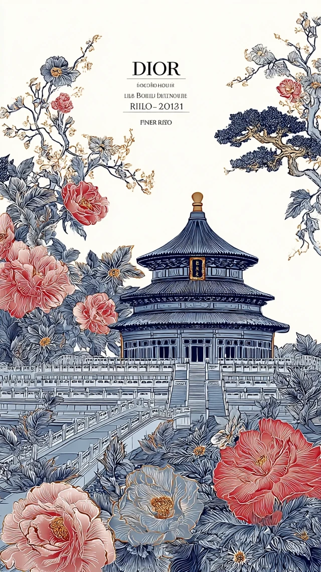 Temple of Heaven Illustration: Dior Floral Inspired