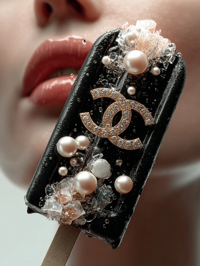 Chanel Popsicle Luxury Dessert Pearls Diamonds