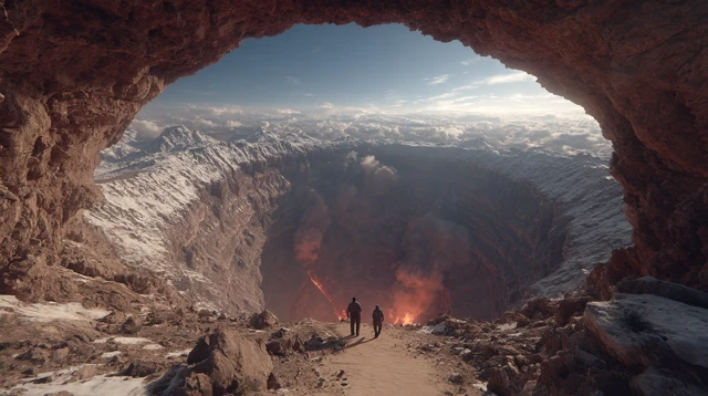 Volcanic Crater Ultra Realistic Scene