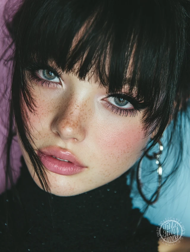 Asian Woman Makeup Look with Winged Eyeliner