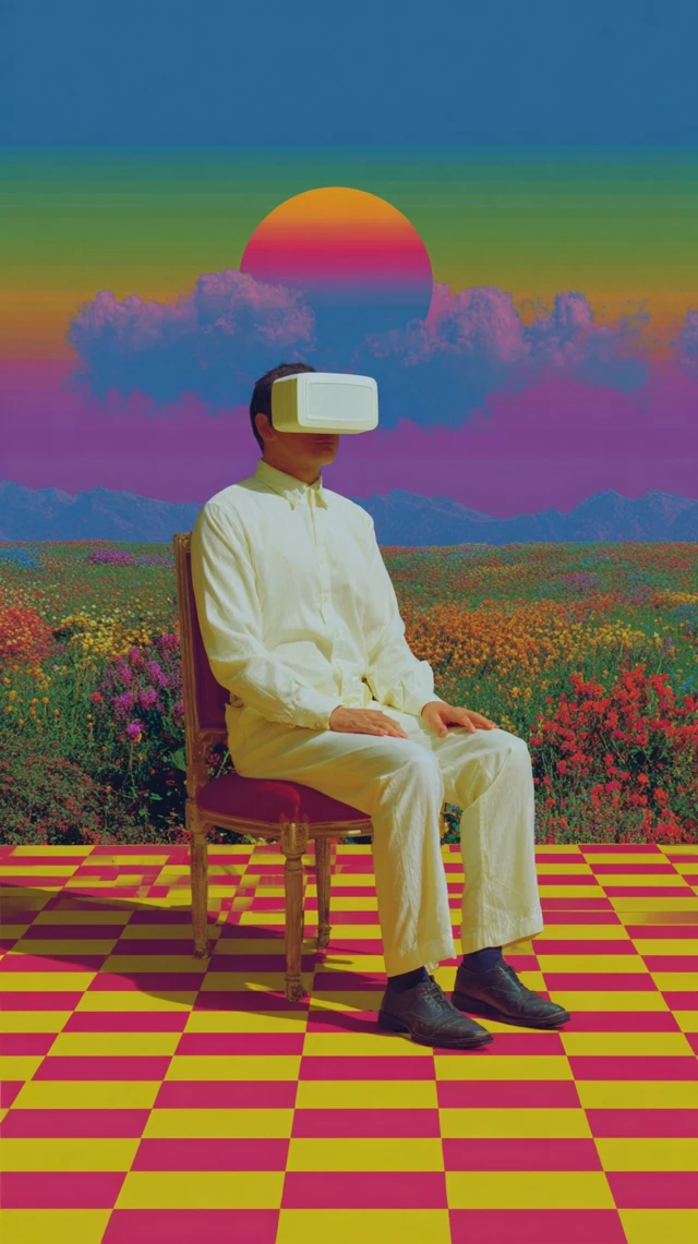 Digital Fatigue Retro 80s Aesthetic Surreal Art