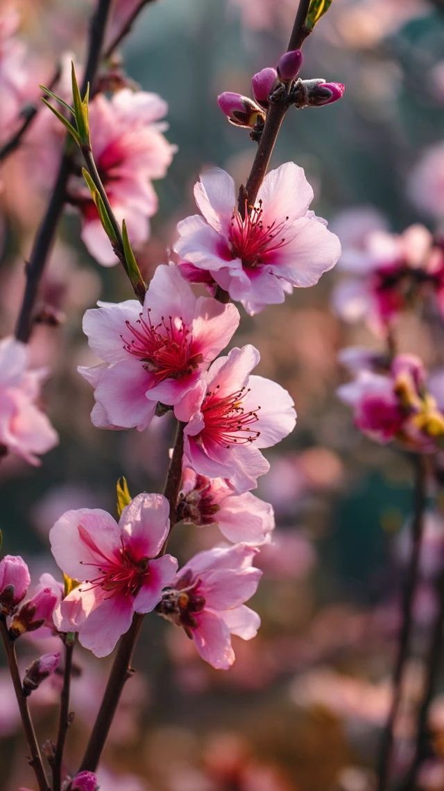 Peach Blossoms in Spring Bloom