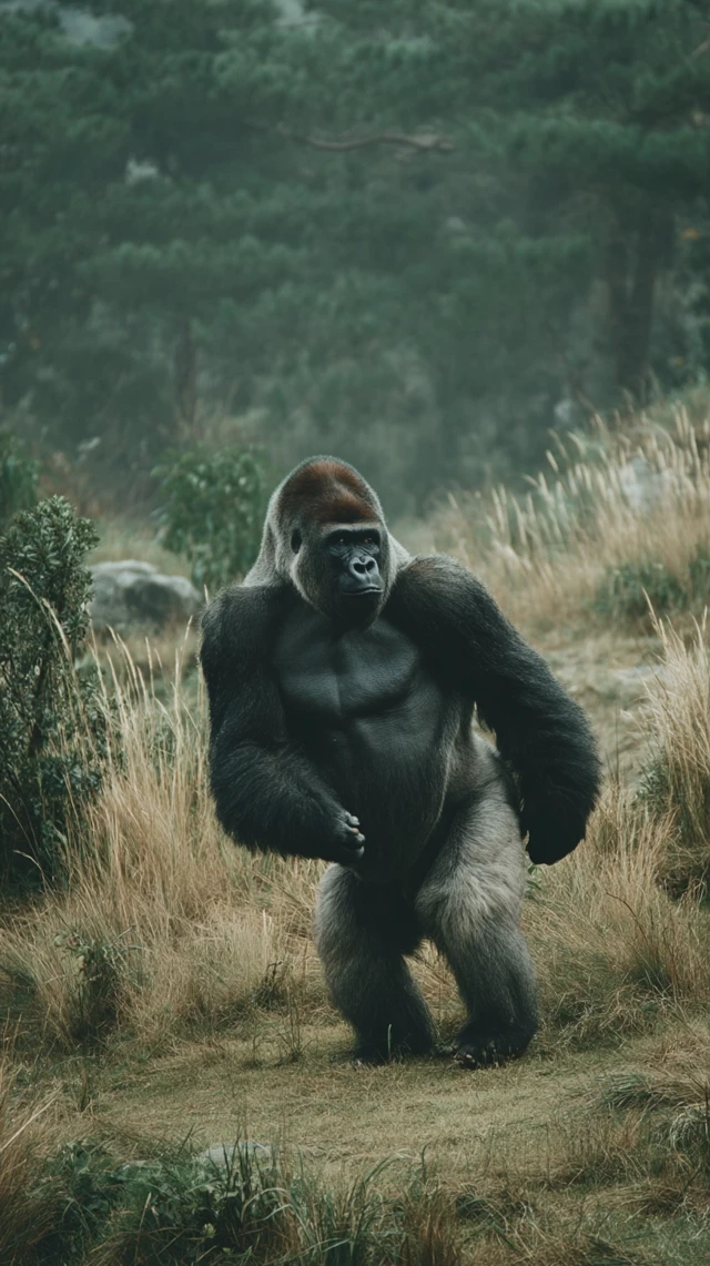 Gorilla Standing Upright Portrait