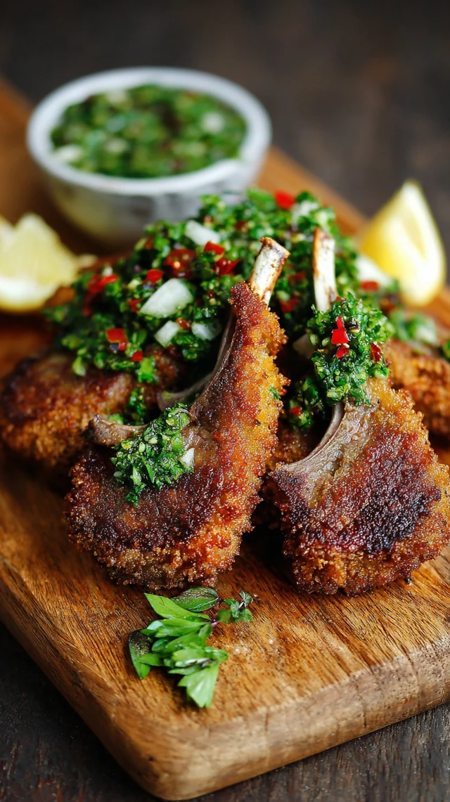 Parmesan Crumbed Lamb Cutlets with Salsa Verde Recipe