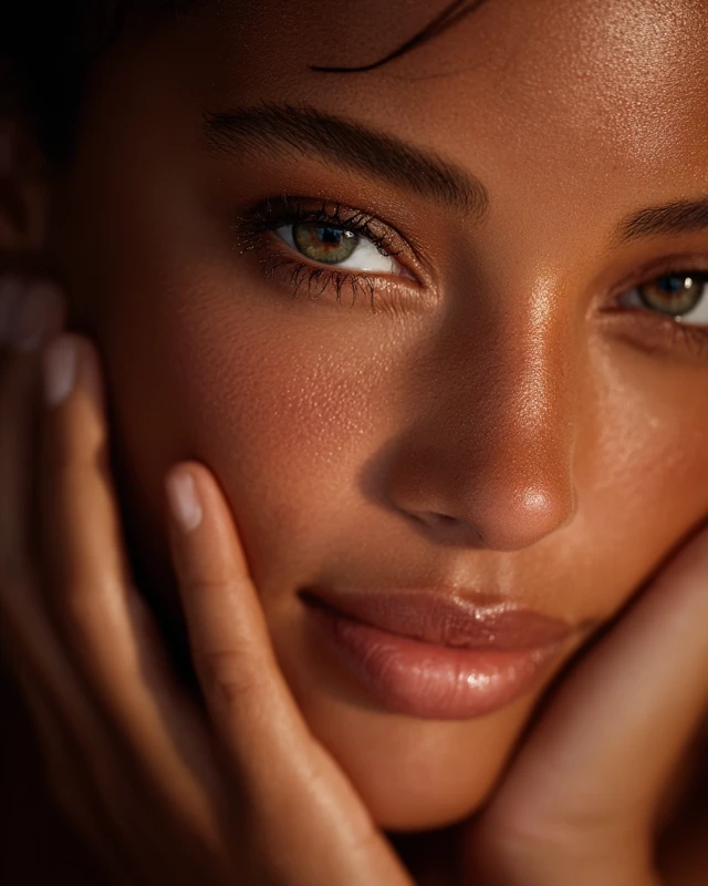 Healthy Skin Portrait Dusky Model Editorial