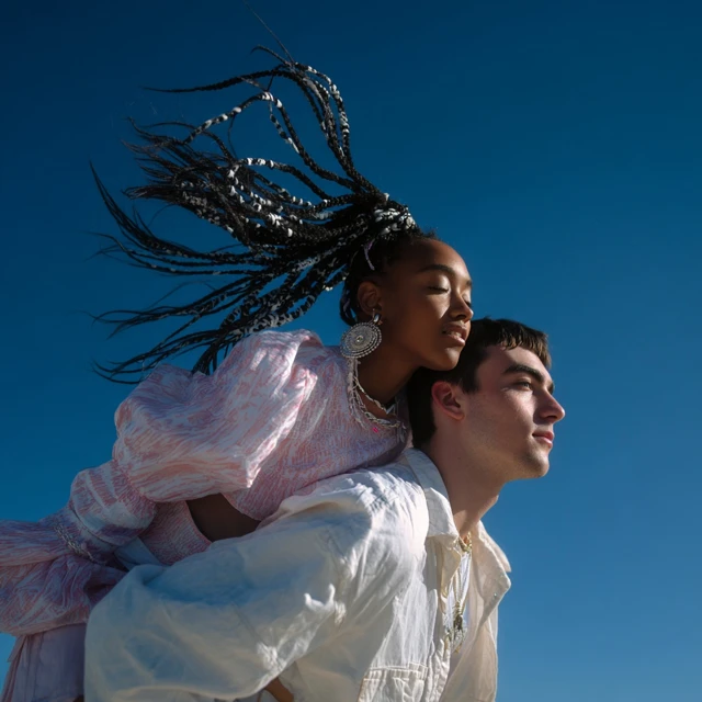 Trendy Gen Z Couple Fashion Portrait