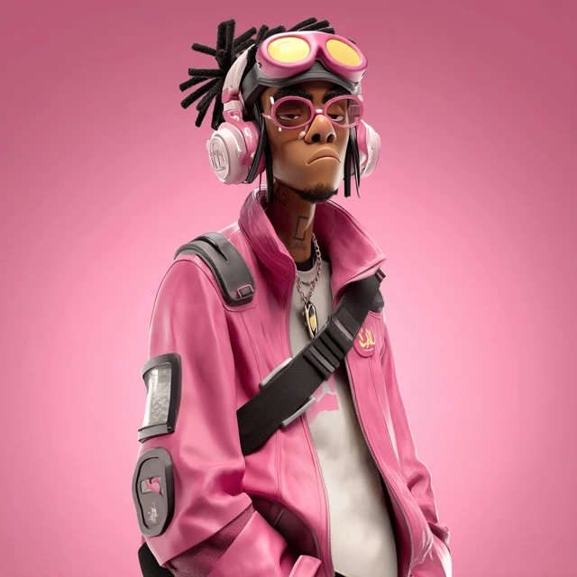 RnB Musician in Futuristic Urban Style