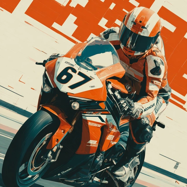 Anime Sport Bike Racing Poster Art