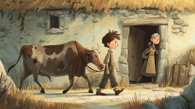 Jack and the Cow Illustration Childrens Book