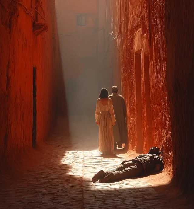 Mysterious Alley Scene in an Ancient City