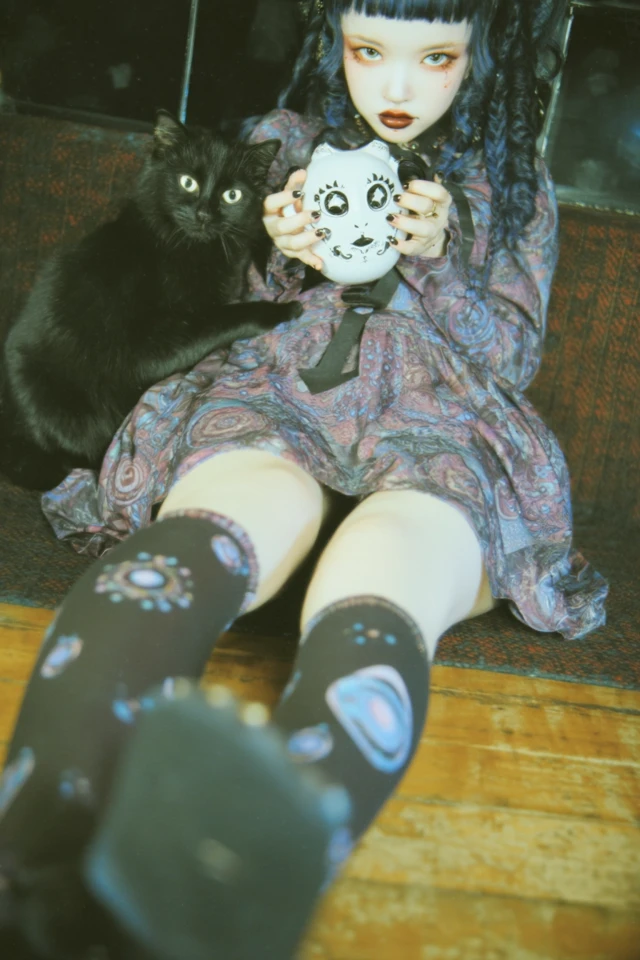 Otaku Girl Glamour Photography Vintage Dark Academia Style