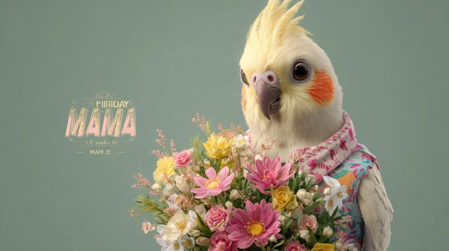 Cute Cockatiel Birthday Card for Mama