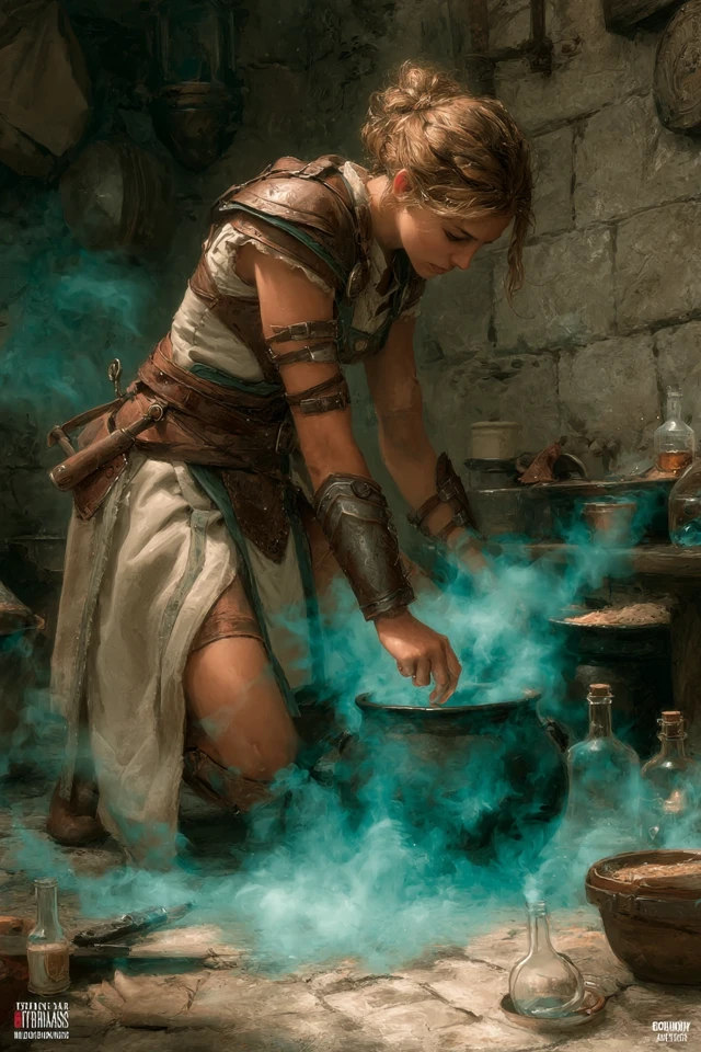 Fantasy Alchemist Portrait DnD Art Illustration